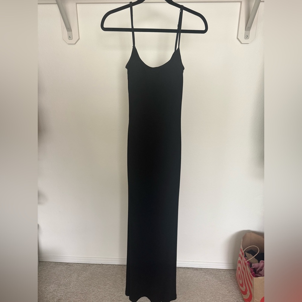 1- Popilush Women’s Black Knit Shapewear Long sleeveless Dress Medium Shaping